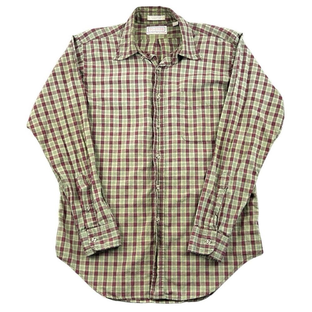 Vintage 90s At-Ease Newport Beach Westwood Village Plaid Button Shirt USA 15 M